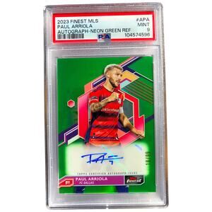2023 Topps Finest MLS Auto Neon Green A-PA Paul Arriola FC Dallas /99 PSA 9 Pop1